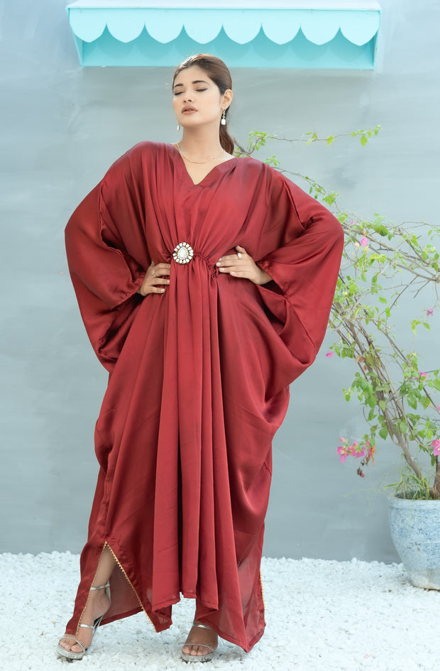 Kaftan With Pure Kundan Bunch