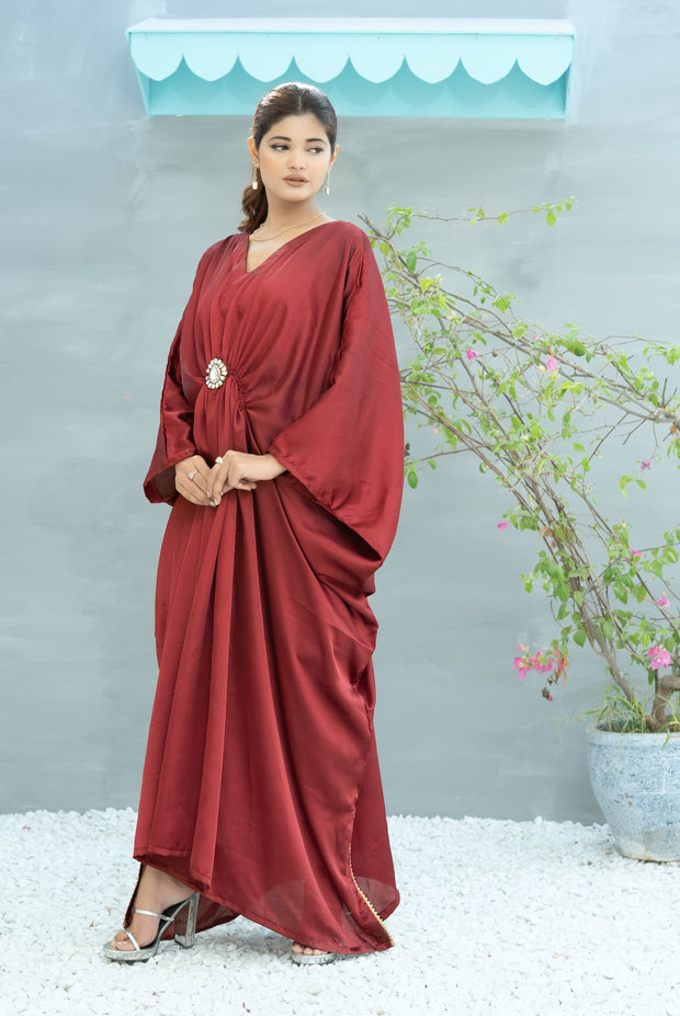 Kaftan With Pure Kundan Bunch