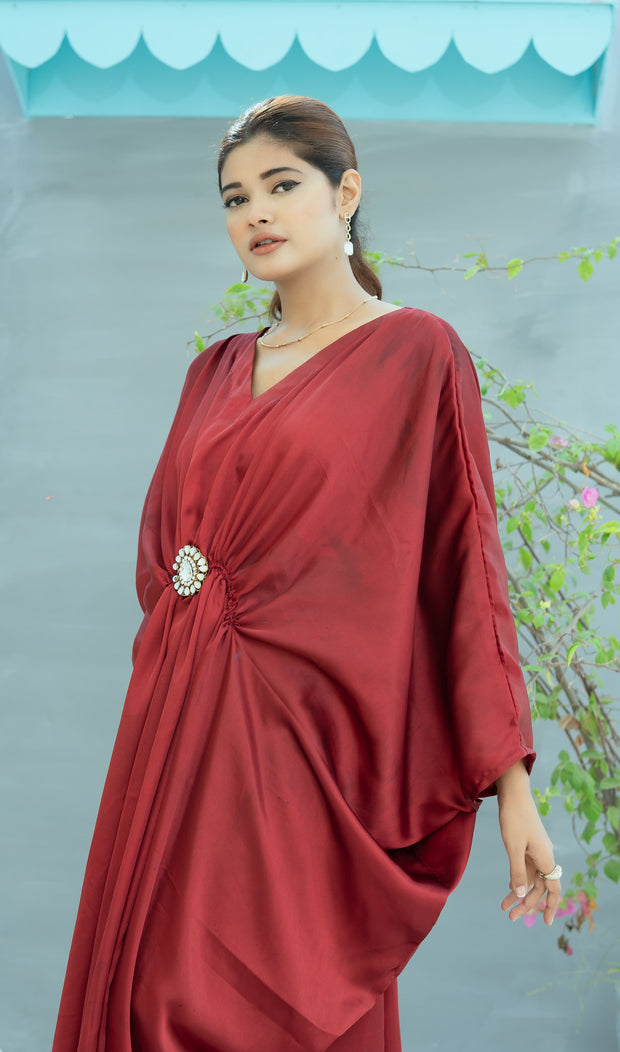 Kaftan With Pure Kundan Bunch