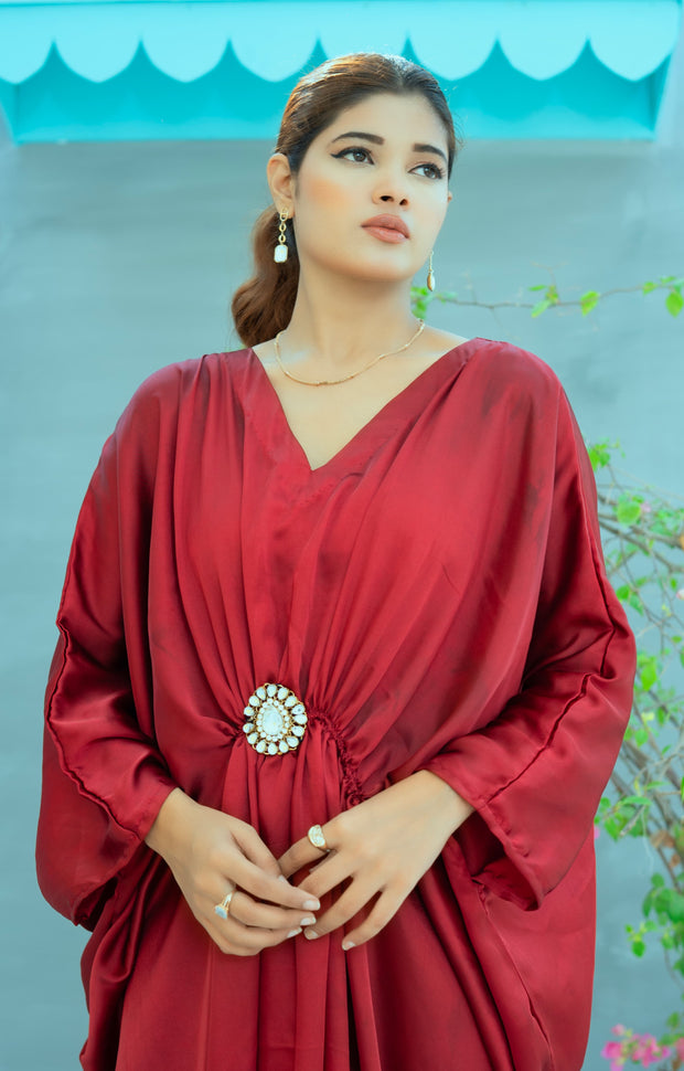 Kaftan With Pure Kundan Bunch