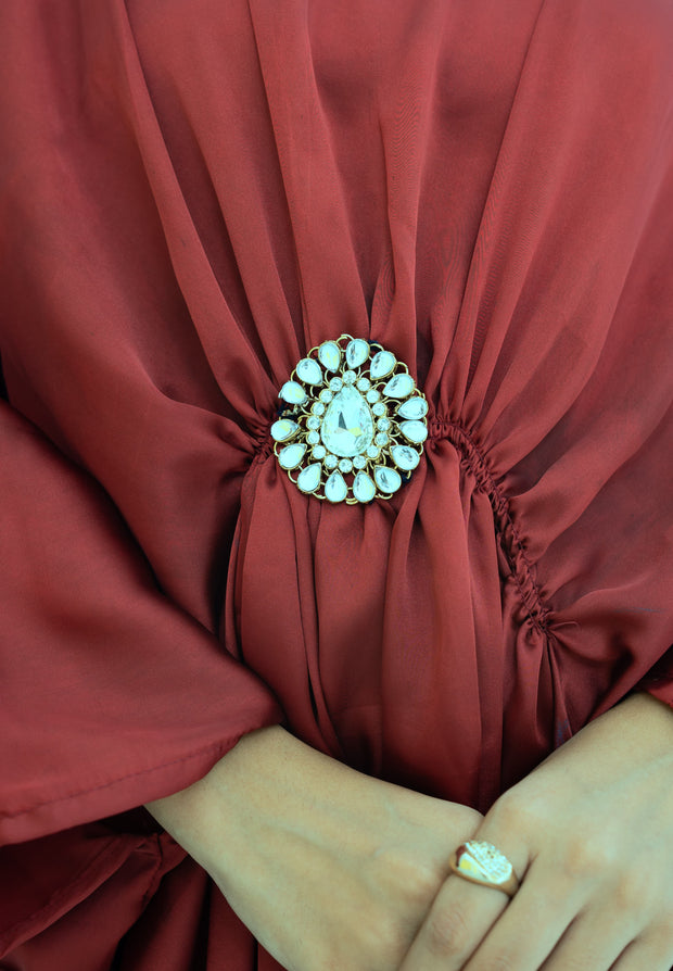 Kaftan With Pure Kundan Bunch